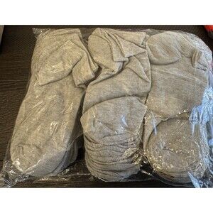 New Pack (30) Gray Womens Ankle Socks Low Cut